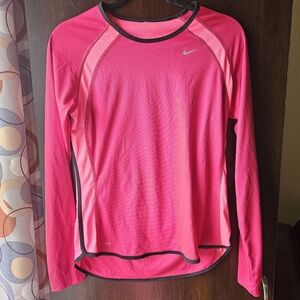 Nike Women's Vibrant Pink Long Sleeve Tee